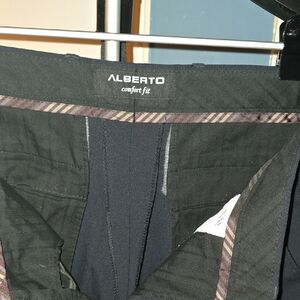 Alberto Black Pants with Striped Detail